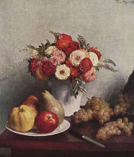 Henri Fantin-Latour Stilleben mit Blumen und Fruchten oil painting image